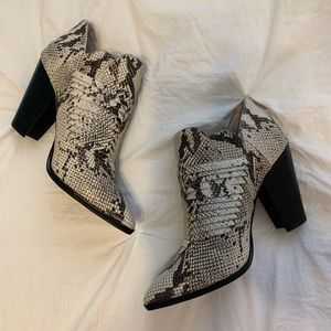 Vince Camuto Snakeskin Heeled Ankle Booties